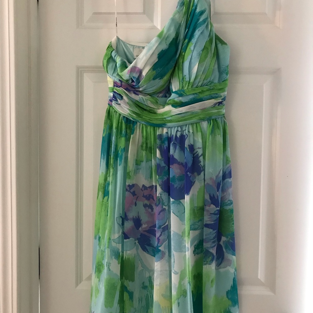 Donna Morgan Chiffon One-Shoulder Cocktail Dress